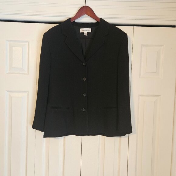 Anne Klein II Four-Button Black Blazer - Size 14 - Like New - Picture 1 of 4